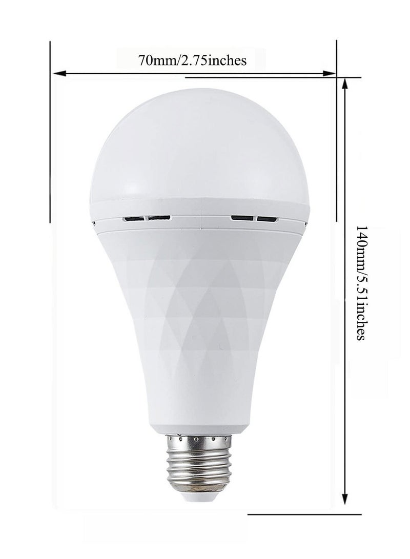 Loquat Emergency LED Light Bulb with Hook Switch 9W Rechargeable Bulb LED Intelligent Emergency Bulb for Power Outage Restaurants, Guest Rooms, Camping, Hiking, Daylight White, 6-Pack - Image 3