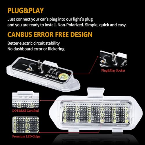DERMOKA LED Puddle Mirror Lights for Chevy Silverado 1500 Classic Avalanche 1500 2500 GMC Sierra 1500 Classic Cadillac Escalade/Escalade ESV EXT Yukon XL 1500 2500, 6000K White - Image 3