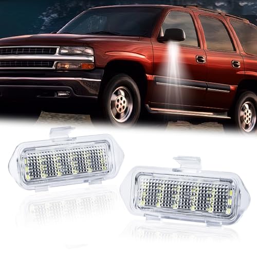 DERMOKA LED Puddle Mirror Lights for Chevy Silverado 1500 Classic Avalanche 1500 2500 GMC Sierra 1500 Classic Cadillac Escalade/Escalade ESV EXT Yukon XL 1500 2500, 6000K White - Image 1