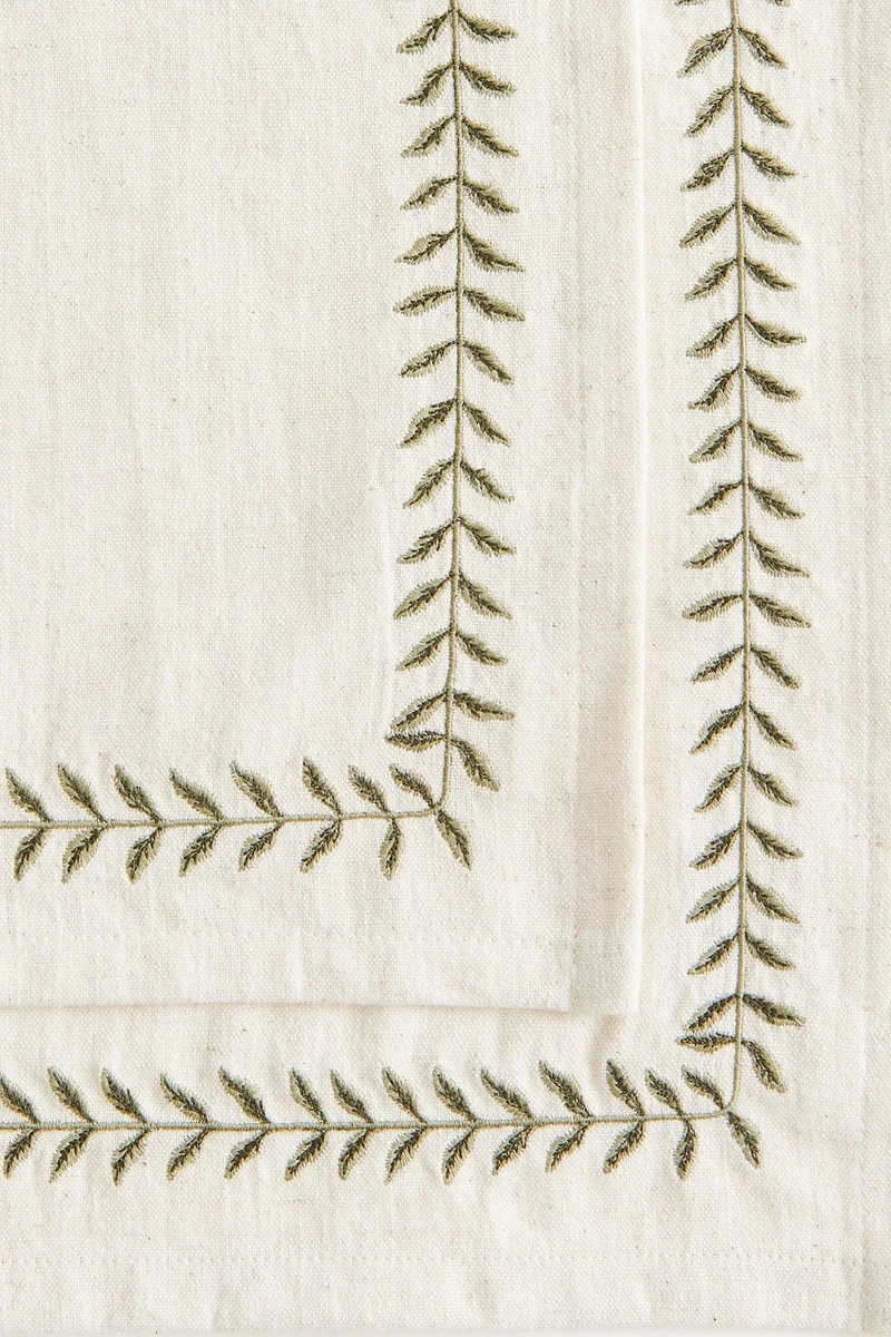 اتش اند ام 2-pack embroidered linen-blend placemats