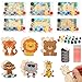 Kathfly 24 Pack End of Year Craft Kit for Kids Safari Animals Classroom Exchange Gifts End of Year Wooden Magnet Painting Craft with Cards DIY School Exchange Gifts for Preschool Girls Kids Boys - Image 2