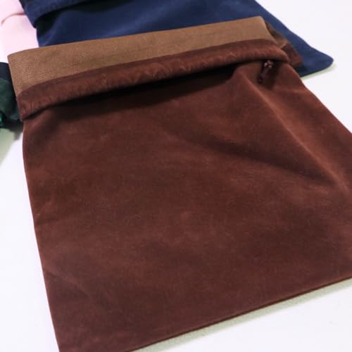 Aestivate 8 Pack Large Velvet Drawstring Pouch, Velvet Bag 8×10 Inch Storage Bag Cosmetics Pouches Dust Bag 8 Pieces (Brown) - Image 5