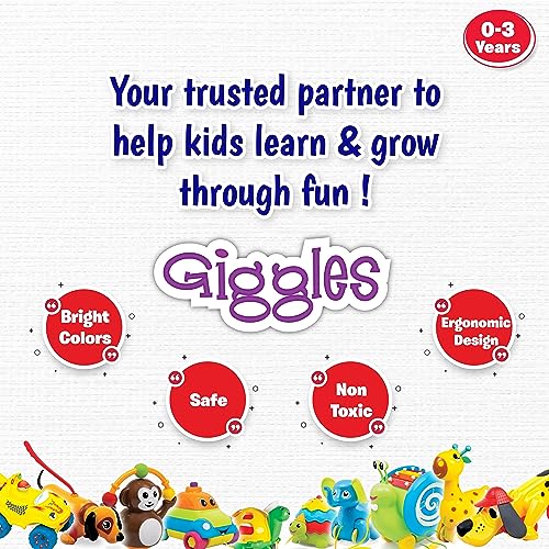 giggles Funskool Giggles - 3 in 1 Pull Along Musical Snail,Toys for Kids, Xylophone for Kids, Drum Set, Walking Preschool Toys (18 Months & Above, Infant, Multicolour - Image 3