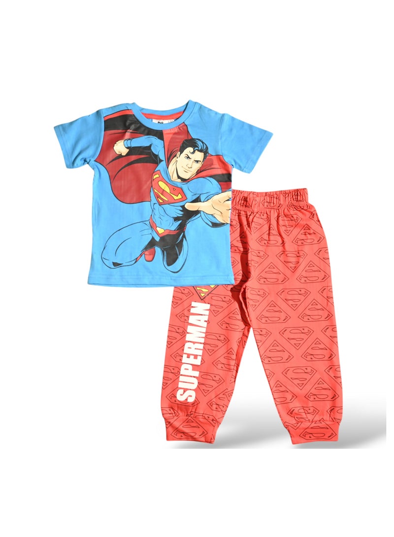 SUPERMAN SUPERMAN - ‬‪BOYS SHORT SLEEVE PAJAMA SET‬  - Image 1