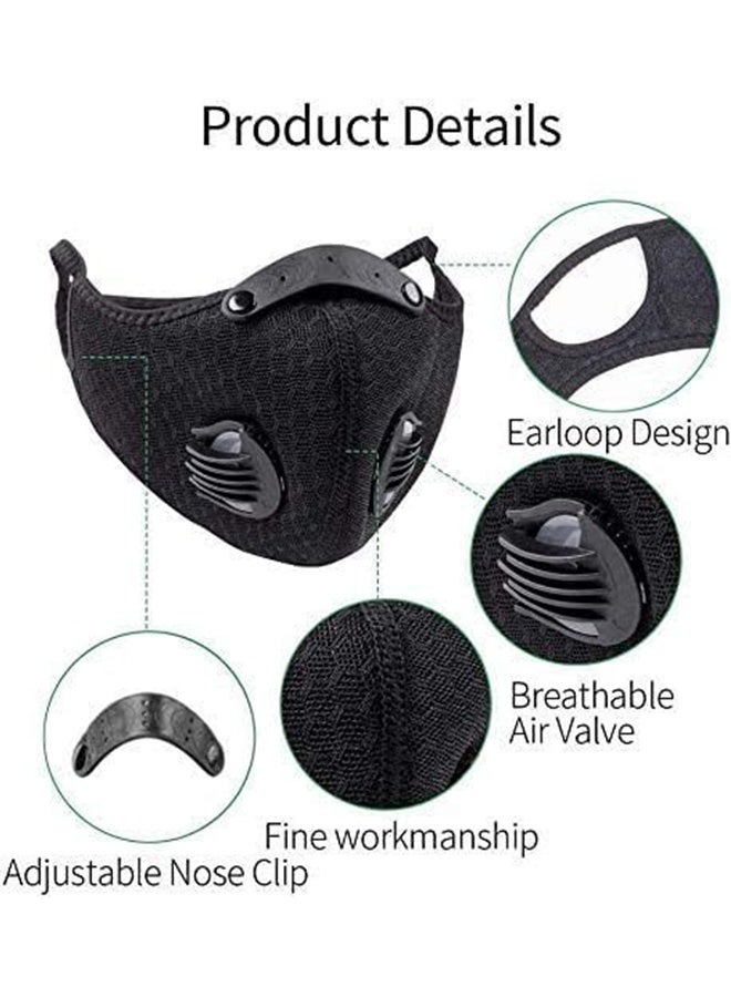 ساوث مون غطاء وجه الأتربة، قناع وجه جهاز التنفس الاصطناعي القابل لإعادة الاستخدام، قناع وجه حلزوني مع مرشحات كربون نشطة - Image 3