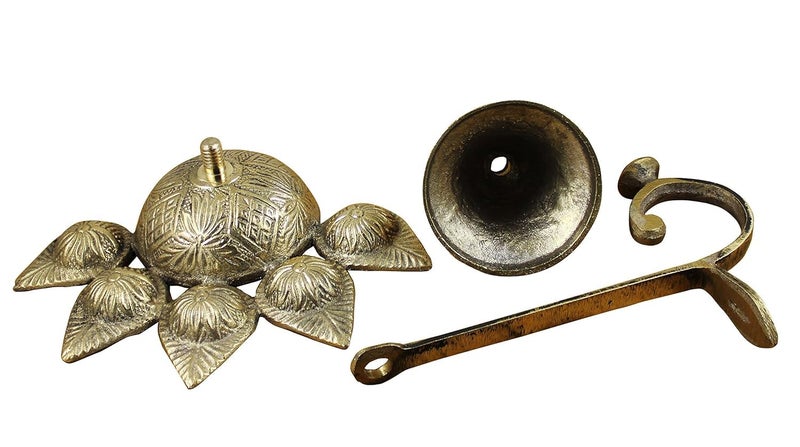 Damurhu Brass Aarti Deepam Panch Diya Hindu Puja Accessories Golden 25 Grams Pack of 1 Size 1 - Image 5