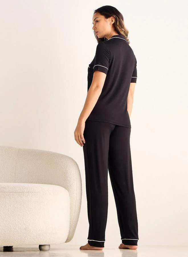 أدريا طقم بيجامة بتفاصيل مخصر