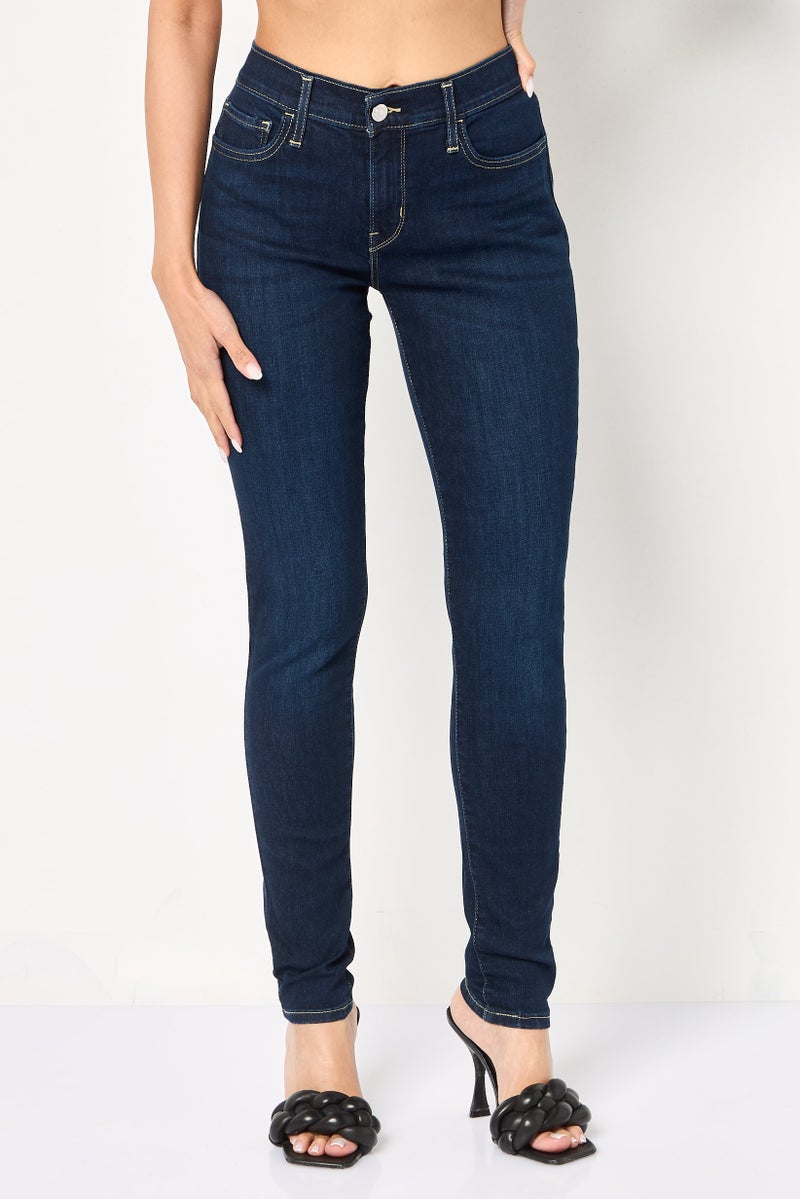 Levi's Women Super Skinny Fit Washed Stretchable Jeans, Indigo - Image 1