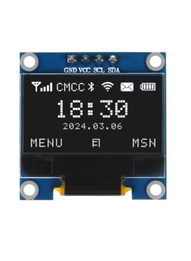 Chabeia 1 Pcs 0.96 Inch OLED I2C IIC Display Module, 128x64 Pixel SSD1315 Mini Self-Luminous, OLED Screen Board Compatible with Arduino (White) - Image 1