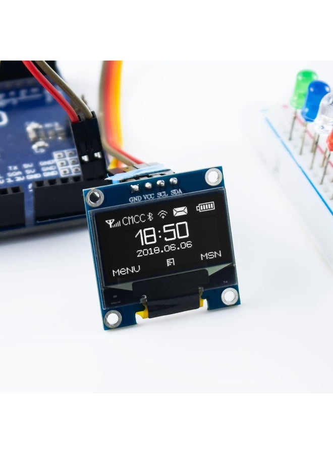 Chabeia 1 Pcs 0.96 Inch OLED I2C IIC Display Module, 128x64 Pixel SSD1315 Mini Self-Luminous, OLED Screen Board Compatible with Arduino (White) - Image 4