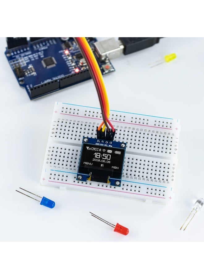Chabeia 1 Pcs 0.96 Inch OLED I2C IIC Display Module, 128x64 Pixel SSD1315 Mini Self-Luminous, OLED Screen Board Compatible with Arduino (White) - Image 5