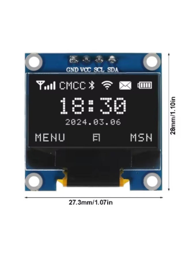 Chabeia 1 Pcs 0.96 Inch OLED I2C IIC Display Module, 128x64 Pixel SSD1315 Mini Self-Luminous, OLED Screen Board Compatible with Arduino (White) - Image 3