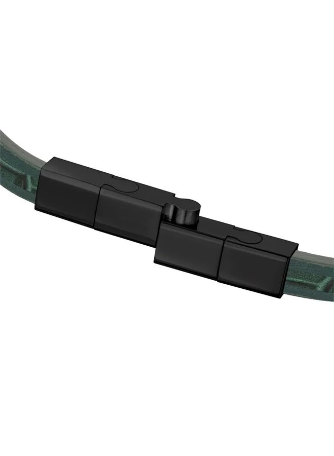 سانت هونور Monceau Mens Green Leather Bracelet 190+20Mm - B46 71V