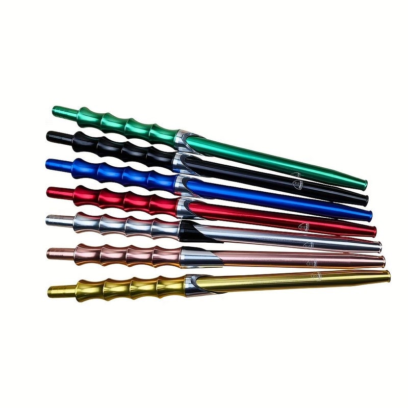 Black Aluminum Hookah Pipe Cleanable Durable Smooth Glossy Finish - Image 1