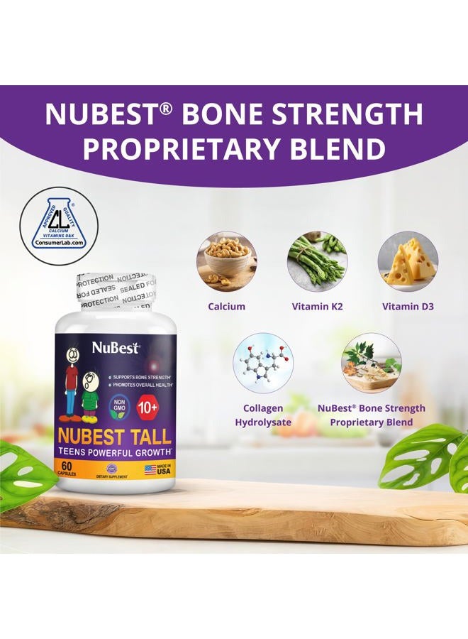 NuBest Tall 10+ - Advanced Bone Strength Formula, Enhanced Immunity, Healthy Bone & Optimal Wellness with Calcium, Vitamins D3, Vitamin K2 for Ages 10+ - Who Drink Milk Daily - 3 Pack - Image 2