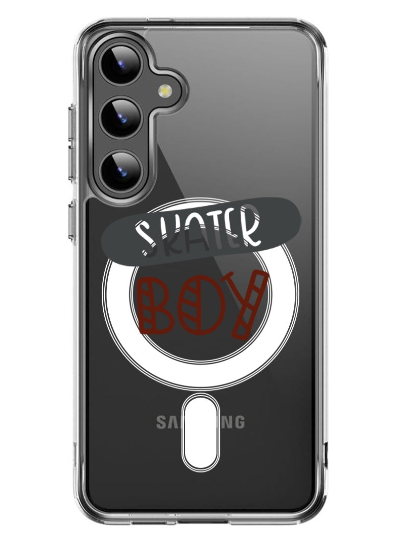 Theodor Magnetic Case for Samsung Galaxy S24 Plus 6.7-inch Compatible with MagSafe Wireless Charging, Shockproof Phone Bumper Cover Skater boy copy - Image 1