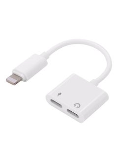 2-In-1 Lightning Audio Charging Adapter White
