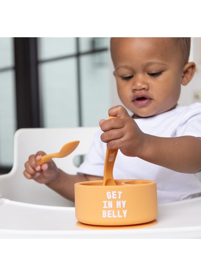 Bella Tunno Bowl And Spoon Baby Feeding Set - Suction Bowl And Baby Spoon For Toddlers And Kids, Baby Led Weaning Spoons And Bowls With Non-Toxic, Bpa Free Silicone, Get In My Belly/Meal Monster  - Image 5
