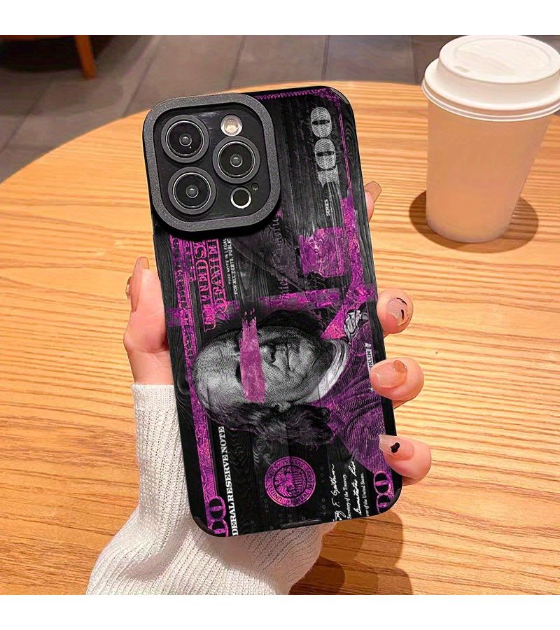 حافظة هاتف لـ iPhone 15 Plus فاخرة من خليط الجلد الفاخر بنقشة العملات ومقاومة للصدمات، هدية للرجال والنساء - Image 2