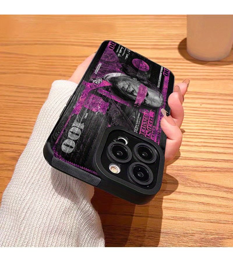 حافظة هاتف لـ iPhone 15 Plus فاخرة من خليط الجلد الفاخر بنقشة العملات ومقاومة للصدمات، هدية للرجال والنساء - Image 4