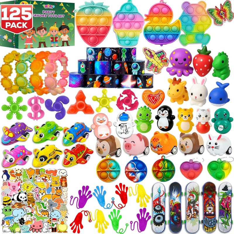 TwCare 125 Pcs Party Favors Fidget Toys Pack, Randomly Selected Pop Sensory Set Gifts Stickers for Kids Adults Boy Girl Stocking Stuffers Autistic Bulk Goodie Bag Filler Treasure Box Classroom Prizes School - Image 1