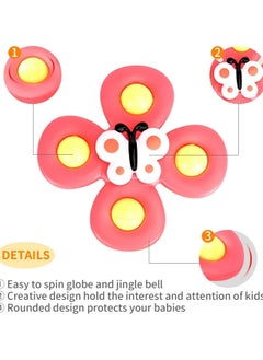 Generic Suction Cup Spinner Toys,Dimple Suction Toy with Silicone Bubbles Release Stress and Anxiety Kids for Bath and Window,Suction Cup Fidget Spinner Baby Toys for 1 Years Old (Suction Cup Spinner)  - Image 2