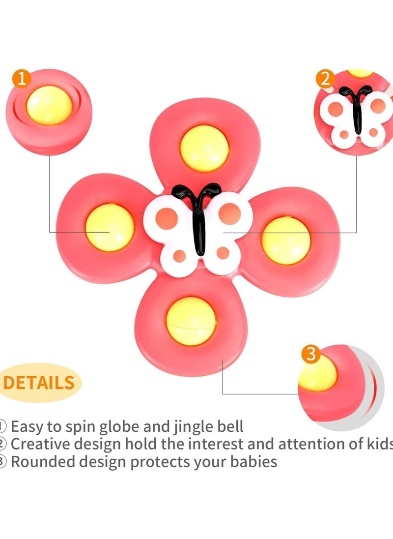 Suction Cup Spinner Toys,Dimple Suction Toy with Silicone Bubbles Release Stress and Anxiety Kids for Bath and Window,Suction Cup Fidget Spinner Baby Toys for 1 Years Old (Suction Cup Spinner)  - Image 2