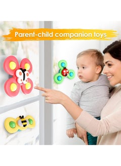 Generic Suction Cup Spinner Toys,Dimple Suction Toy with Silicone Bubbles Release Stress and Anxiety Kids for Bath and Window,Suction Cup Fidget Spinner Baby Toys for 1 Years Old (Suction Cup Spinner)  - Image 3