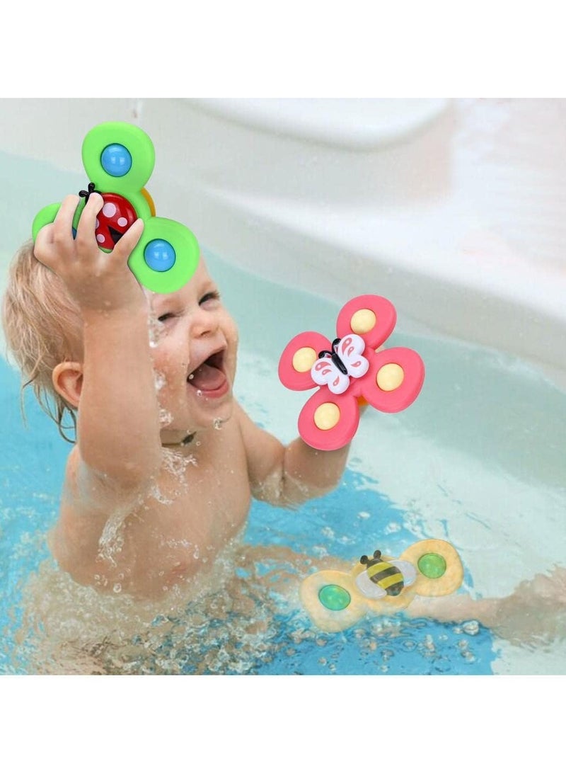 Suction Cup Spinner Toys,Dimple Suction Toy with Silicone Bubbles Release Stress and Anxiety Kids for Bath and Window,Suction Cup Fidget Spinner Baby Toys for 1 Years Old (Suction Cup Spinner)  - Image 4