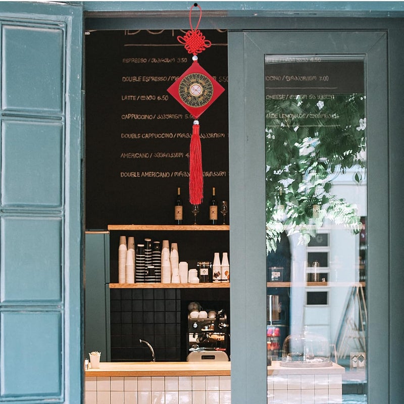 klarako 1pc Feng Shui Compass Chinese Good Luck Coins Chinese New Year Decoration Good Luck Ornaments Car Hanging Ornament Feng Shui Money Coins Desk Topper Car Trim Lucky Copper Key Chain - Image 2