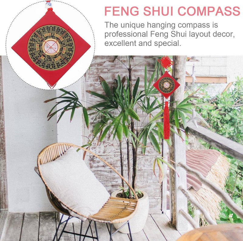 klarako 1pc Feng Shui Compass Chinese Good Luck Coins Chinese New Year Decoration Good Luck Ornaments Car Hanging Ornament Feng Shui Money Coins Desk Topper Car Trim Lucky Copper Key Chain - Image 4