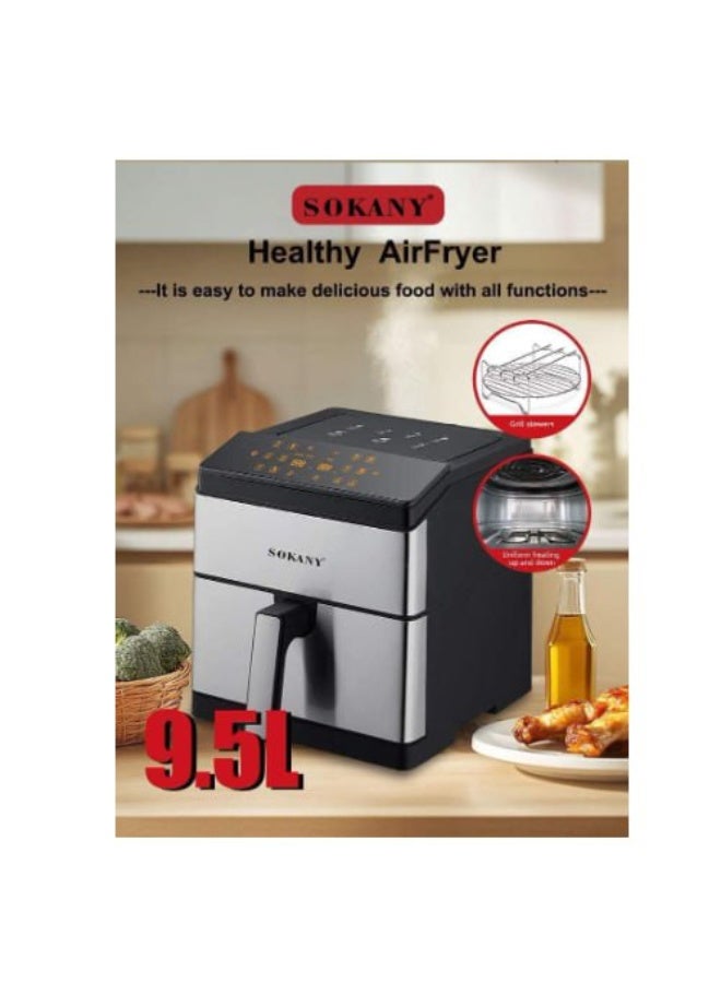 سوكاني اير فراير سوكاني 9.5 لتر 2200 وات مكانية التحكم في درجات الحرارة  إمكانية التحكم عن طريق اللمس  مجهزة بـ 12 برنامج متنوع للطهي - Image 4