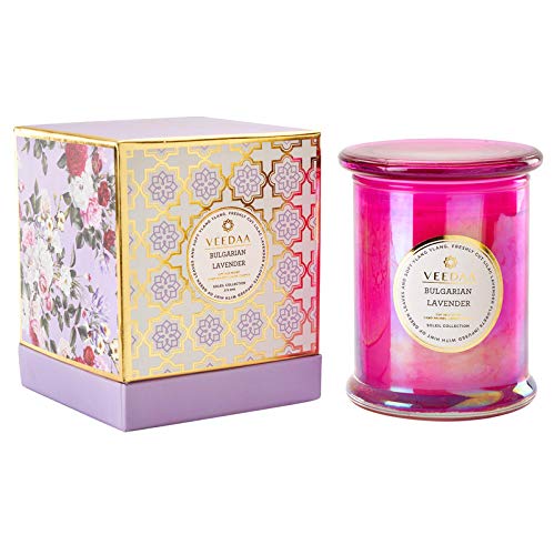 VEEDAA Bulgarian Lavender Danube Glass Soy Scented Candle Burns 45 hours - Image 1