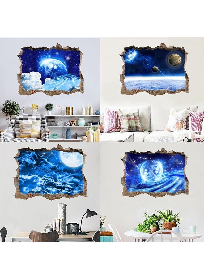 NIBEMINENT Broken Wall Galaxy Themed Sticker Blue - Image 2