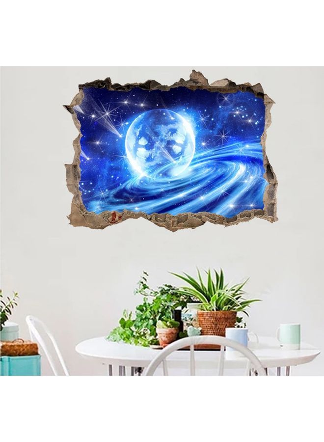 NIBEMINENT Broken Wall Galaxy Themed Sticker Blue - Image 3