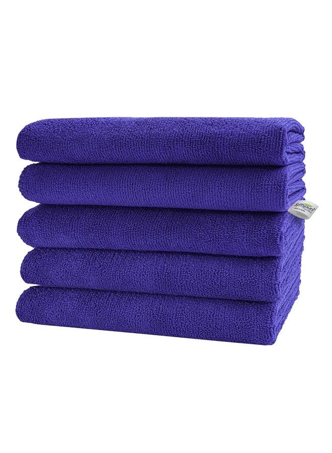 SOFTSPUN Microfiber Baby Hand & Face Wipes 30X30 Cms 5 Piece Towel Set 340 Gsm (Blue) Super Soft & Silky For Hand Face Bodyhypoallergenic Sensitive Skin Wipes & Washcloths.  - Image 1