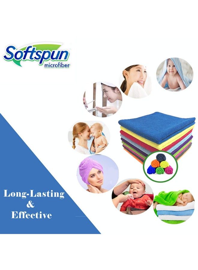 SOFTSPUN Microfiber Baby Hand & Face Wipes 30X30 Cms 5 Piece Towel Set 340 Gsm (Blue) Super Soft & Silky For Hand Face Bodyhypoallergenic Sensitive Skin Wipes & Washcloths.  - Image 5