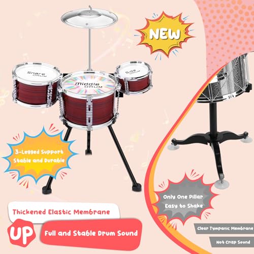 CHADRIGIVS Upgraded Toddler Drum Set with Lights Kids Jazz Drum Kit Musical Instrument Toys for Toddler 35 Boys Girls Christmas Birthday Gift - Image 5