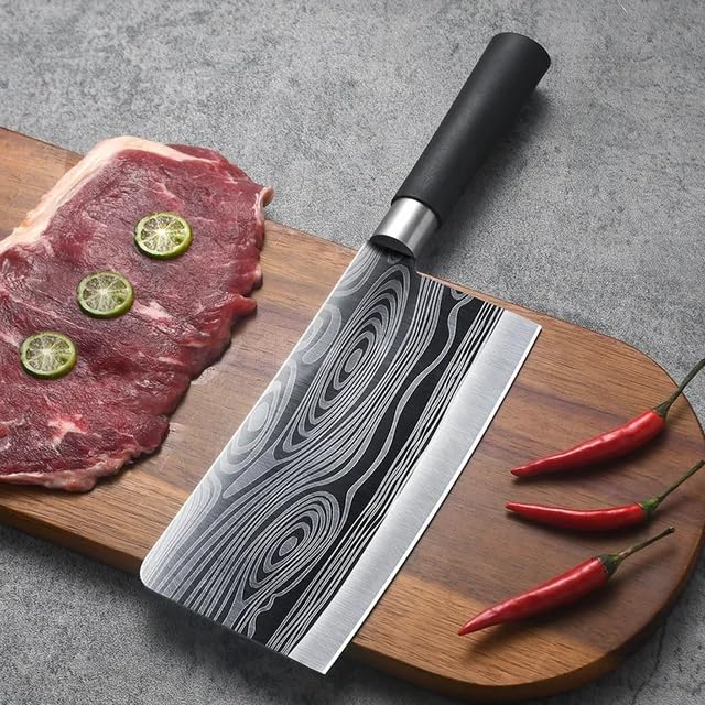 Machado Damascus Corrugated Designed German Stainless Steel Kitchen Knife Set, Chef's | Slicing | Vegetable Cutting & Chopping Stainless Steel Knives, Household Knife Set, Kitchen Gadgets - Set of 2 - Image 3