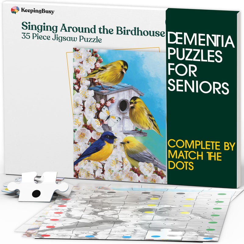 Keeping Busy 35 Piece Birdhouse Dementia Puzzles for Seniors Color Coded with Templates Easy Puzzles for Dementia Patients Gifts for Elderly Women in Nursing Home Men Gift for Nursing Home Residents - Image 3