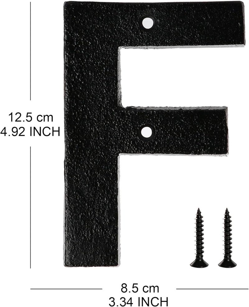 Pristine Metal House Letters - 5" Black House Letter F - Image 2