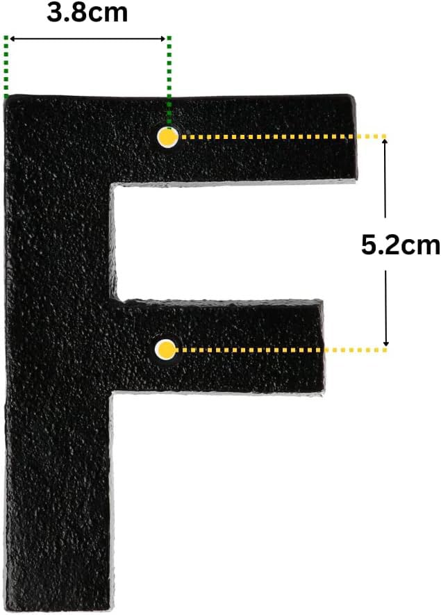 Pristine Metal House Letters - 5" Black House Letter F - Image 3
