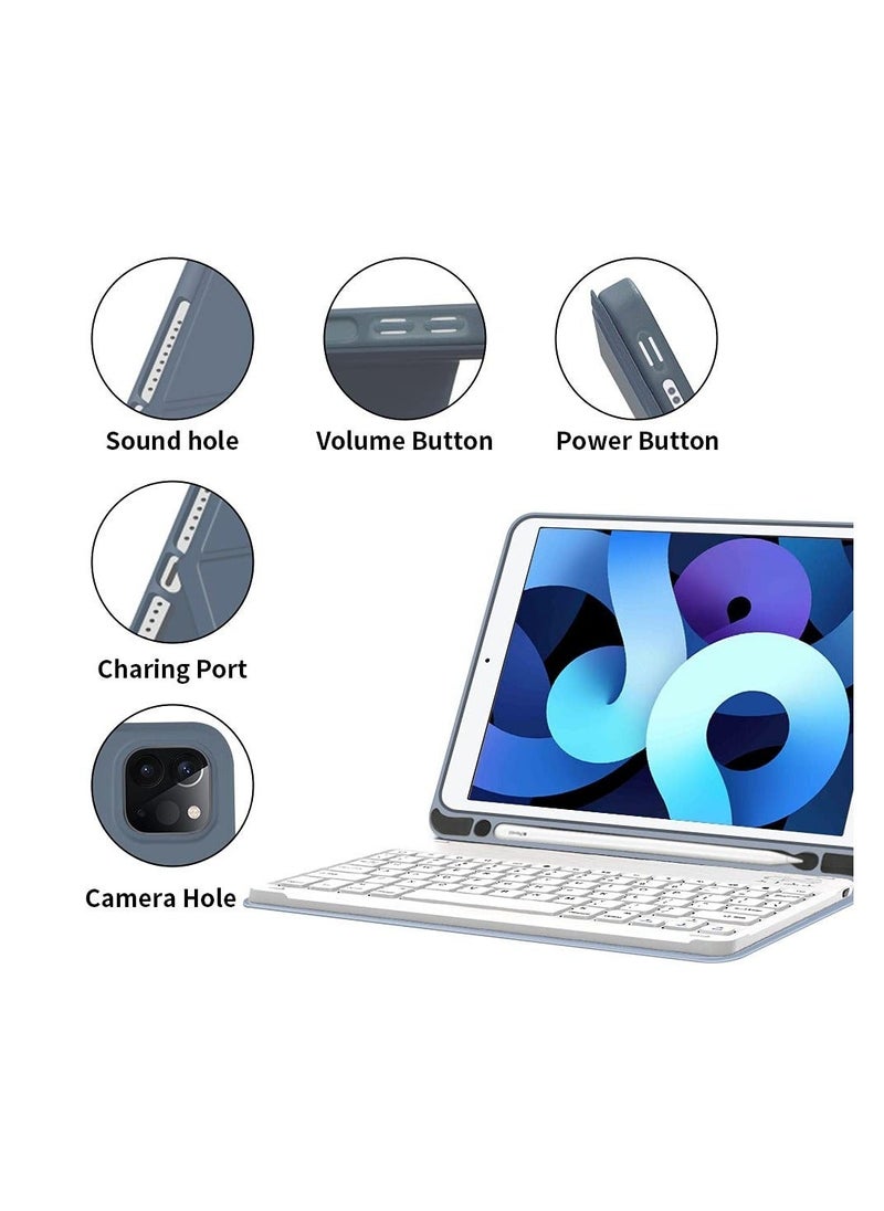 TEAM LUXURY iPad Pro 11 Keyboard Case 2022 2021 2020 2018, Slim Shell Lightweight Cover with Magnetically Detachable Wireless Keyboard for iPad Pro 11 Inch 4th 3rd 2nd 1st Gen - Lavender  - Image 4