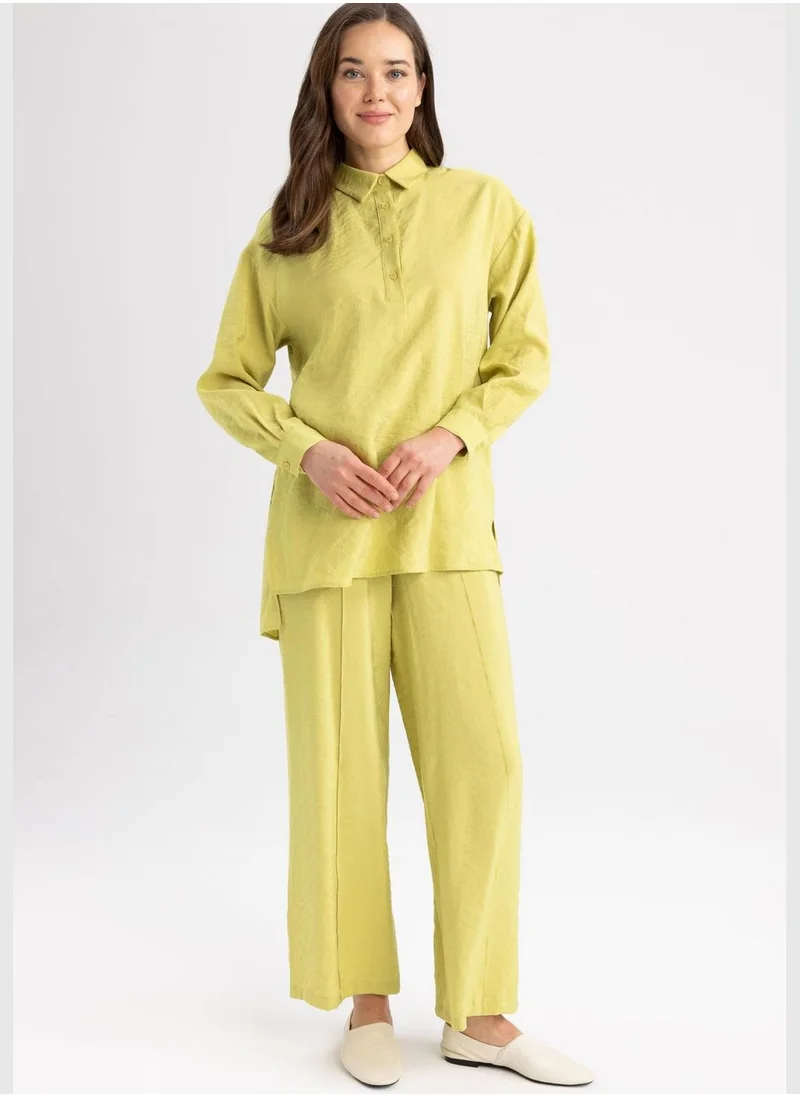 ديفاكتو Woman Palazzo Woven Trousers