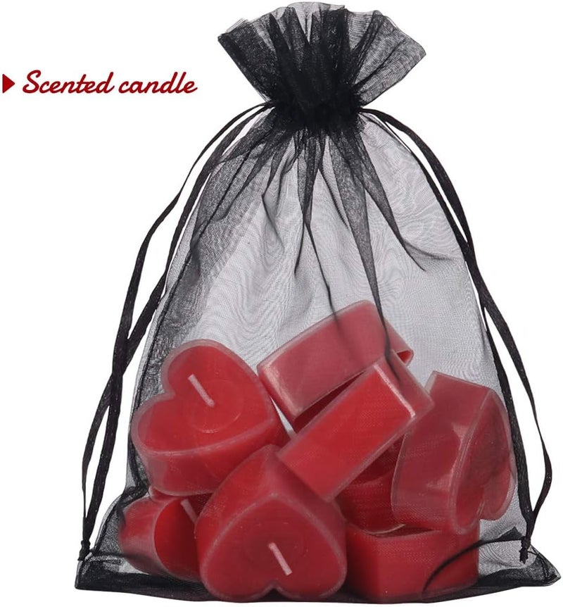 YQL Black Organza Bags,100PCS 5x7 Inch Gift Favor Bags Mesh Fruit Protection Bags Jewelry Pouches Sachet Bags Wedding Party - Image 5