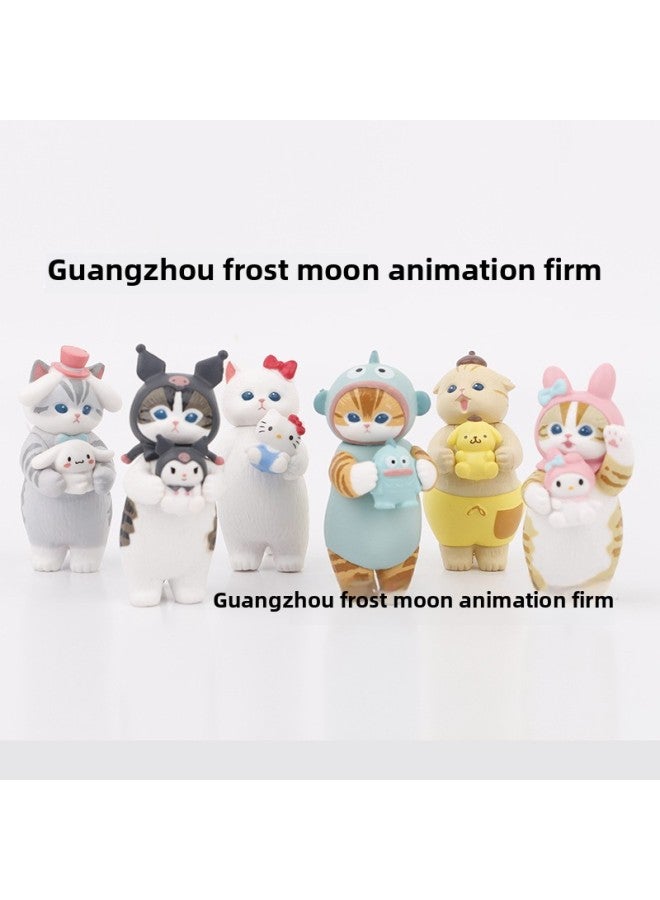Eikoh Box Egg Mofusand Cat Shark Bee Cat Cos Hamburger Shark Cat Blind Box Collection Model Ornaments-Color:2nd Generation Fried Shrimp Cat  - Image 4