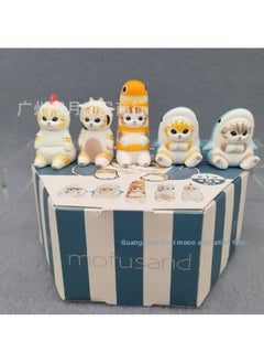 Generic Eikoh Box Egg Mofusand Cat Shark Bee Cat Cos Hamburger Shark Cat Blind Box Collection Model Ornaments-Color:2nd Generation Fried Shrimp Cat  - Image 3