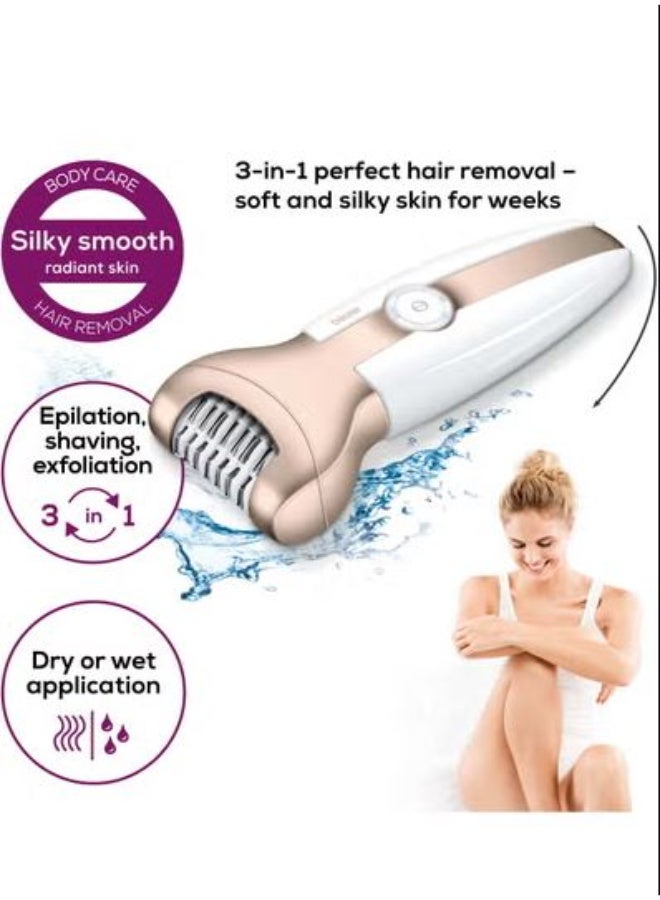 بيورير HL 70 جهاز إزالة الشعر 3 في 1، إزالة الشعر، الحلاقة والتقشير، كل ذلك في جهاز واحد | 42 ملقطًا مضادًا للحساسية ورقائق حلاقة (خالية من النيكل) | مناسب للبشرة الرطبة أو الجافة - Image 1