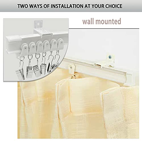 KOLAKO Ceiling Curtain Track, Curtain Track Wall Mount - Two Ways To Install, 16Ft Curtain Rails Room Divider Flexible Sliding Curved Curtain Track System for Rv Shower Curtain Rods - Image 3