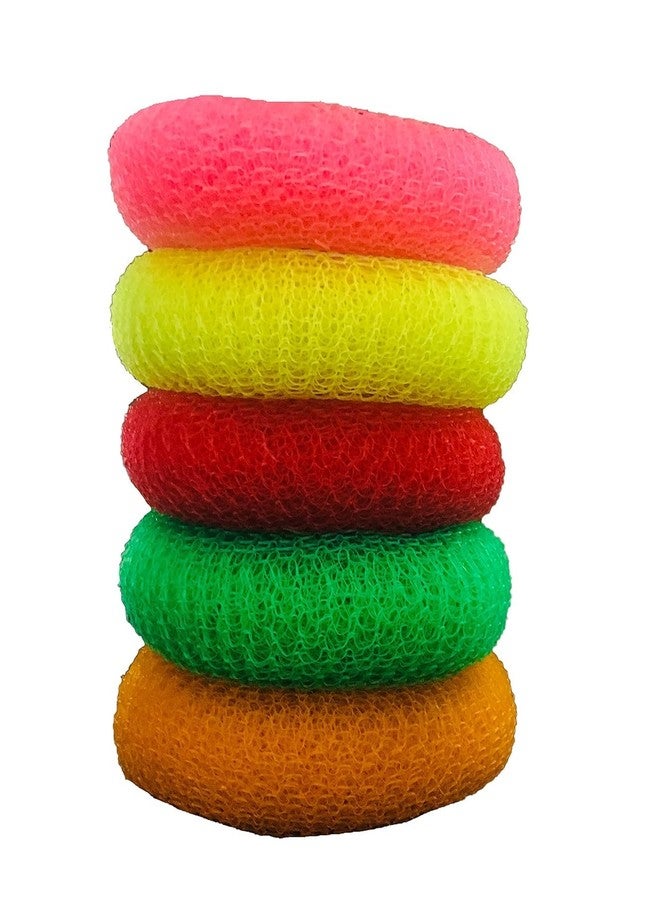 Triohomes Plastic Round Nylon Scrubbers for Teflon pots and Pans Cleans up Big Messes with Little Effort Safe for Non-Stick cookware (Multicolour, Medium) (12) - Image 3